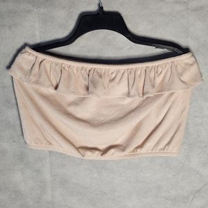 BAR III Women's Soft Terry Cloth Ruffled Tube Top Trendy Bandeau-Style Top